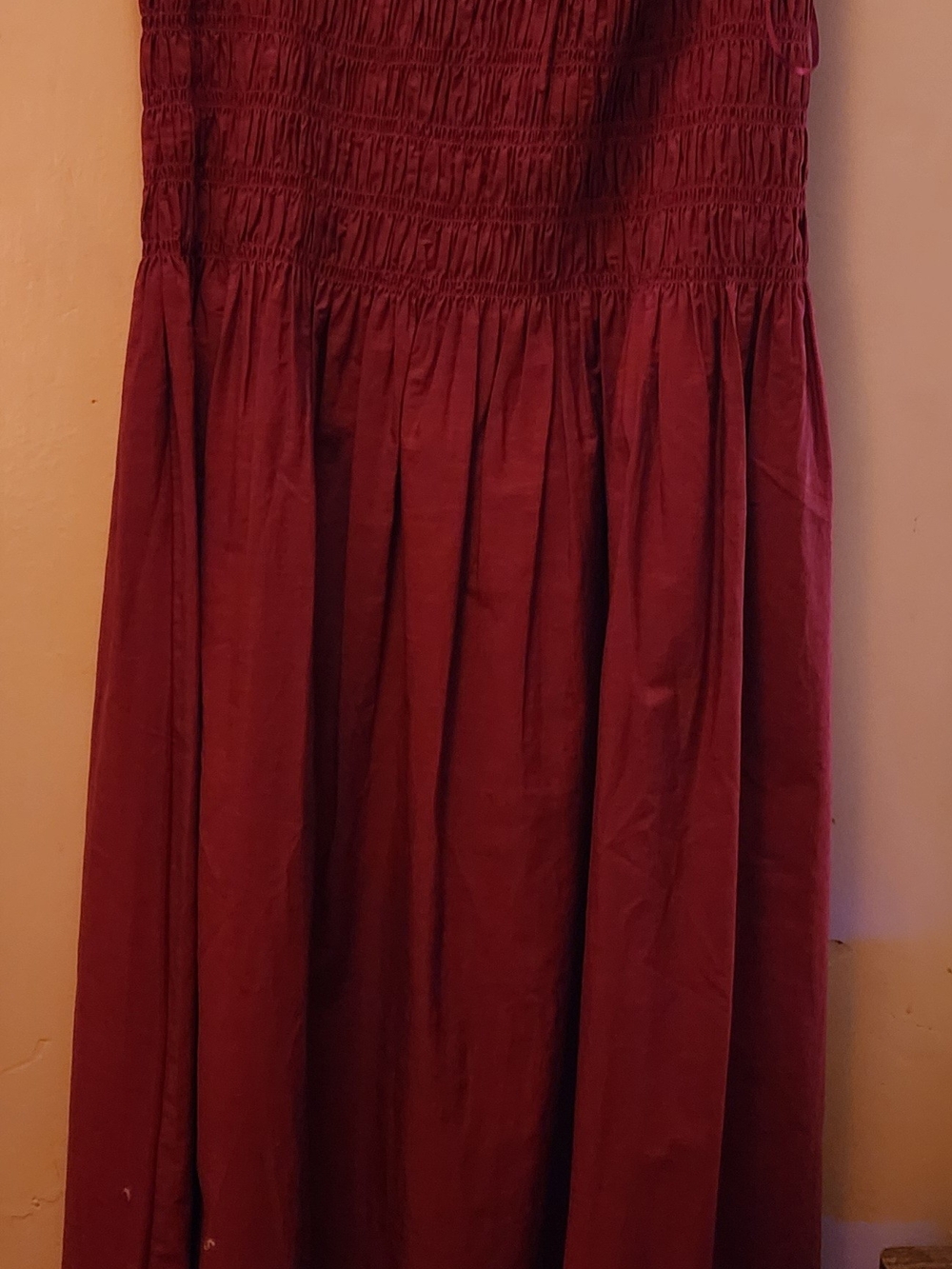 J. Crew Wine Smocked Maxi Dress